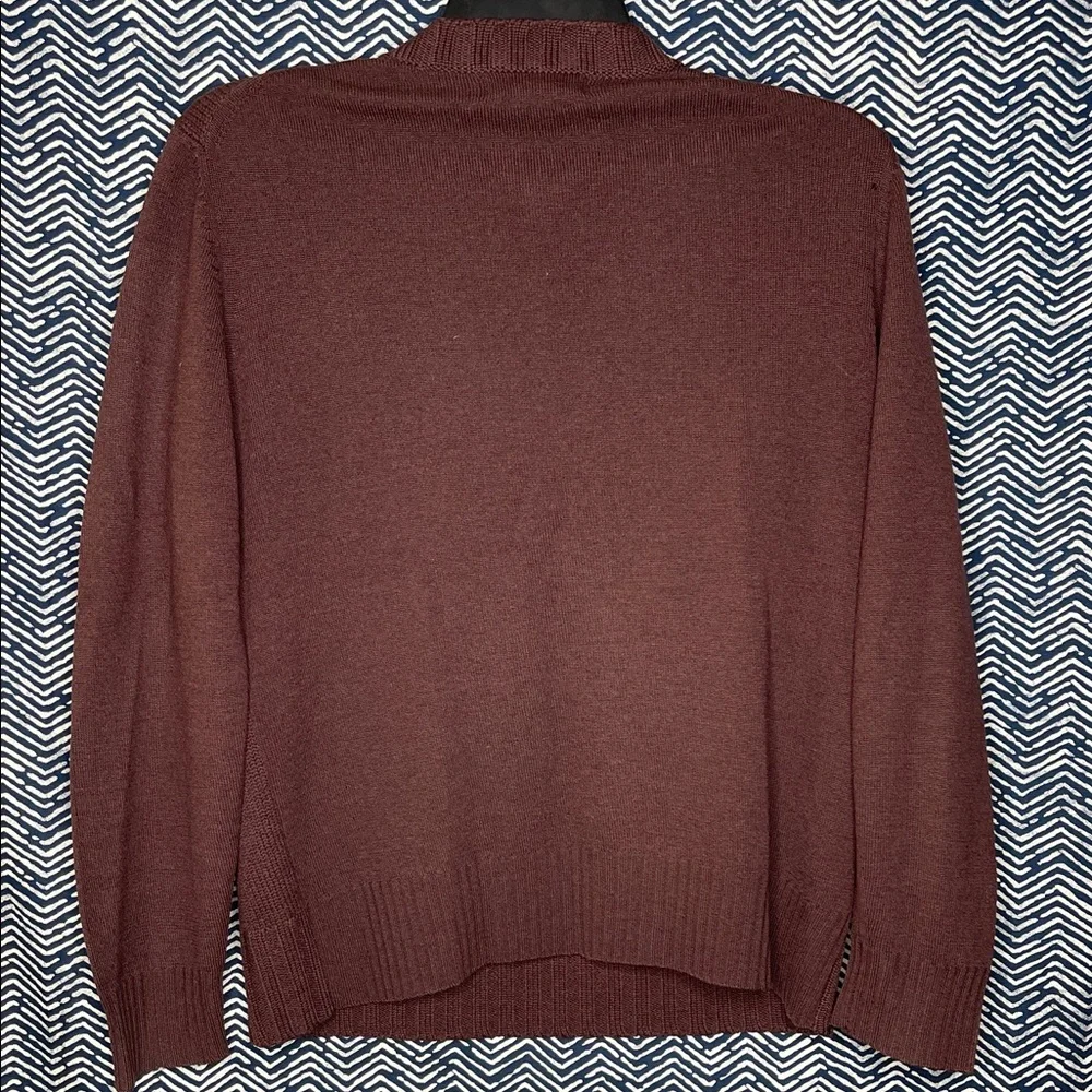 Banana Republic Maroon Wool V-Neck Sweater